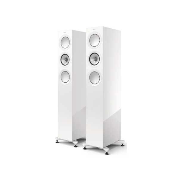 KEF R Series R5 Meta Stereo Pair – Gloss White Speakers from LEConcepts
