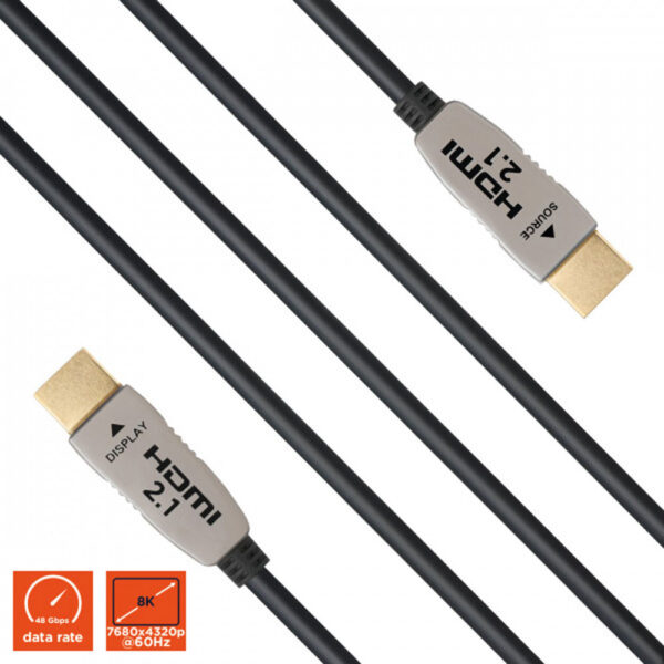 Celexon UHD Optical Fibre HDMI 2.1 8K Active Cable 25m in Black Cables from LEConcepts