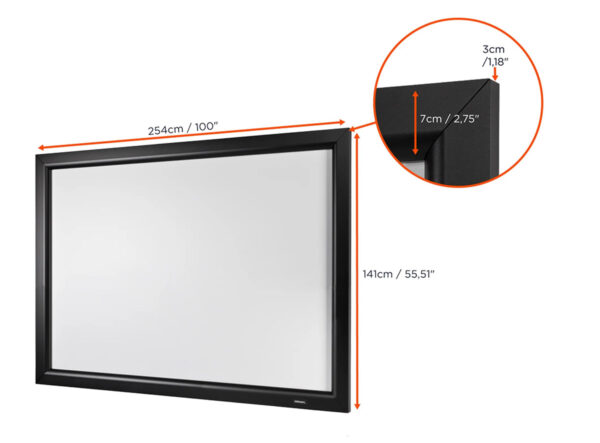 Celexon 16:9 Home Cinema Fixed Frame Screen 240 x 135 cm 108 inch - Image 3