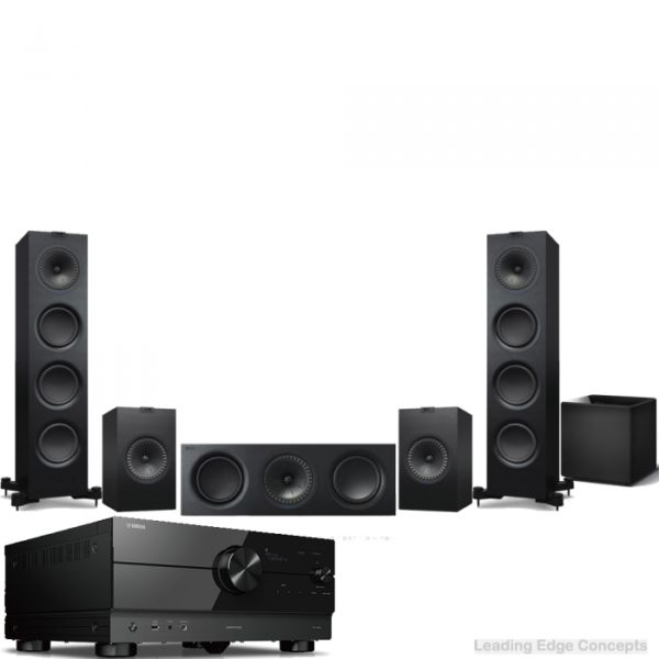 KEF Q Series Cinema Pack 750 in Satin Black + Yamaha RX-A6A Receiver SAVE £379